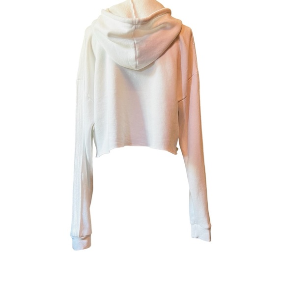 Woodley + Lowe Chic Crop White Hoodie with Navy Accents Size D - Picture 8 of 12